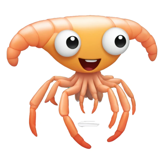 A small normal shrimp in front of a laptop watching some videos sticker