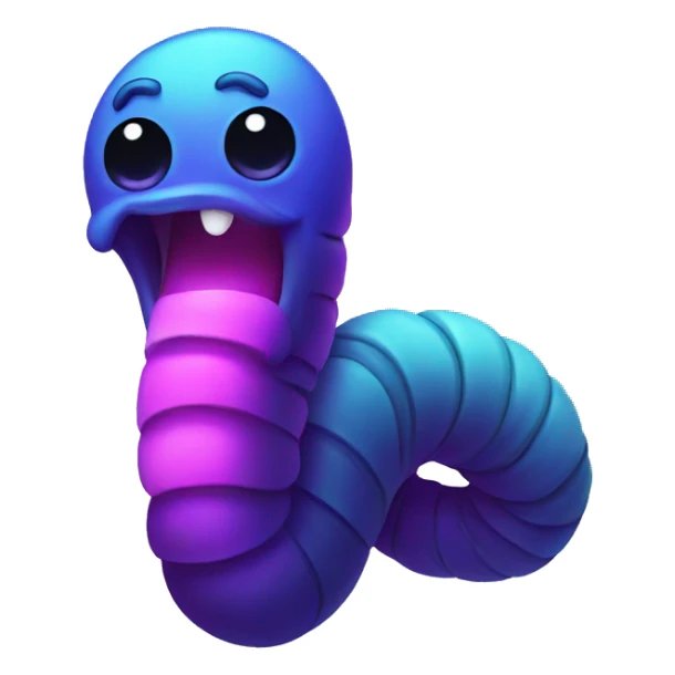 Neon worm sticker