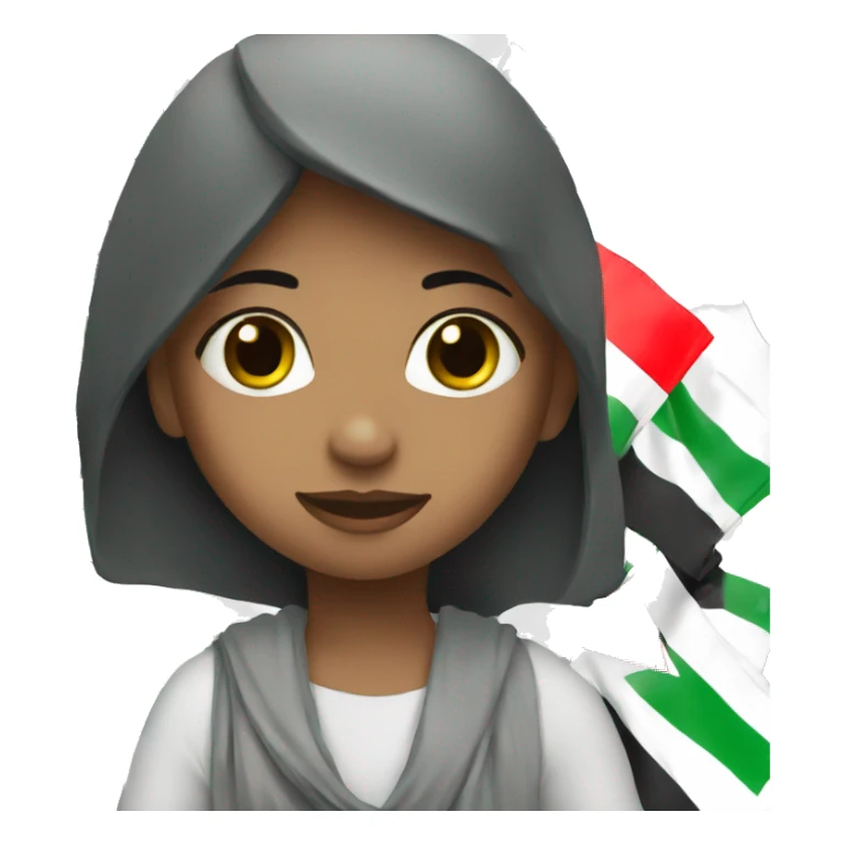 Girl with palestine banner sticker