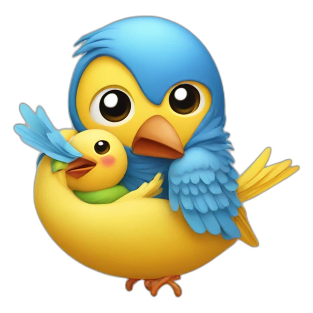 bird delivering baby boy in fabric held in its beak sticker