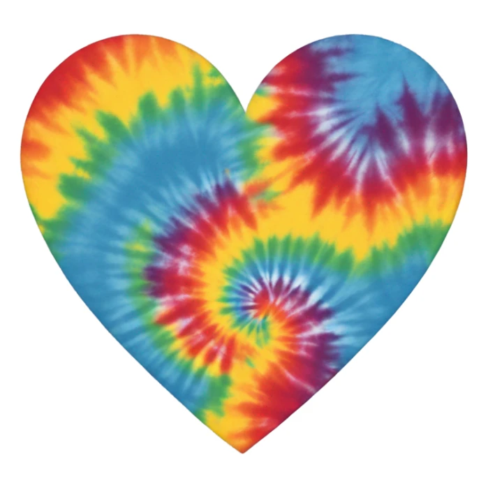 tie die heart sticker