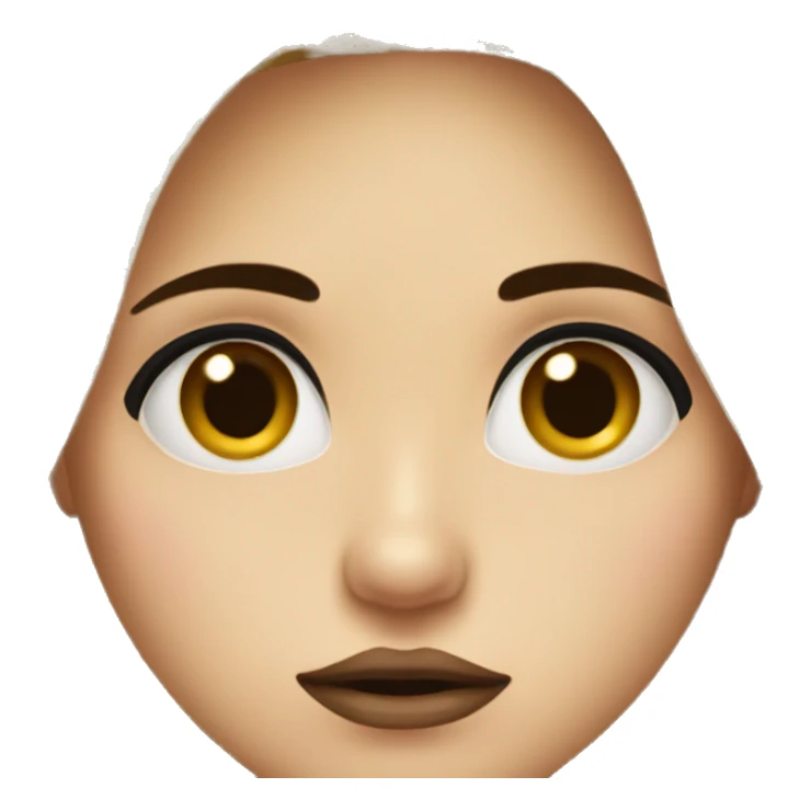 blonde girl with brown eyes and black eyebrows and big lips is sad sticker