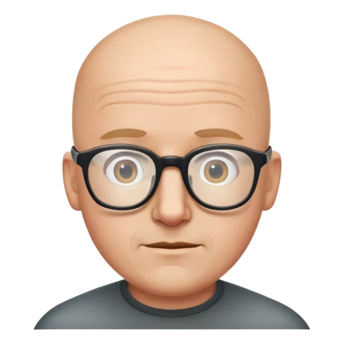 Bald guy with glasses on top of his head sticker