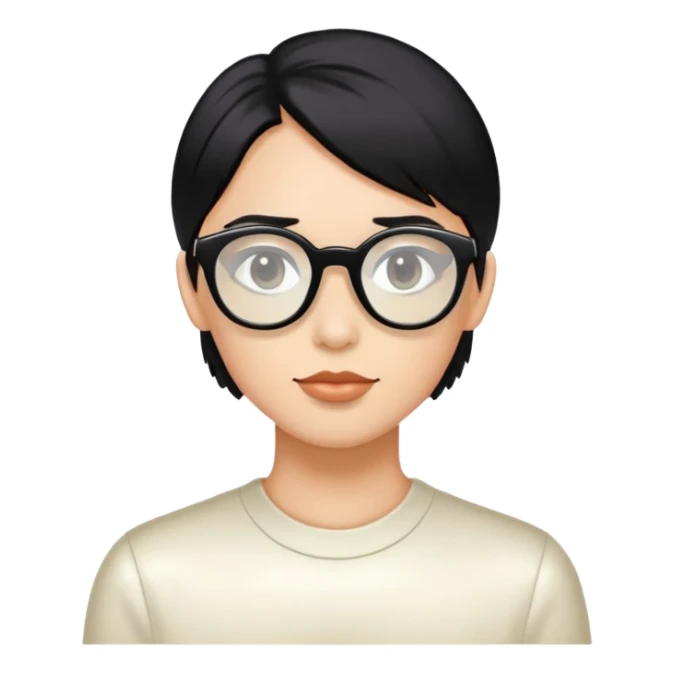 Pelo chino con lentes aperlado sticker