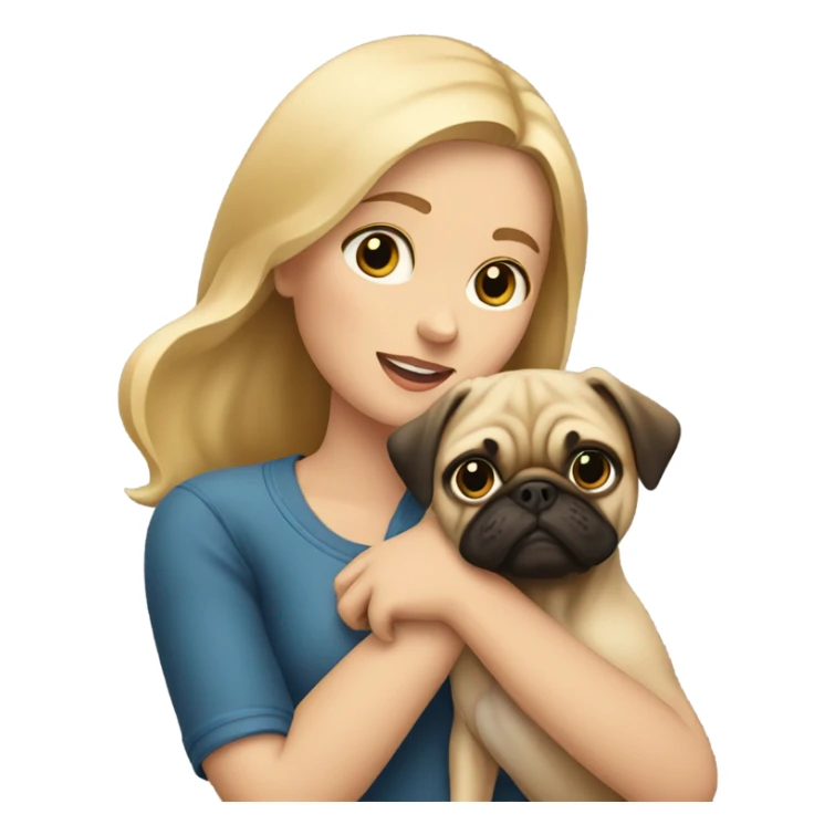 girl blonde with pug sticker