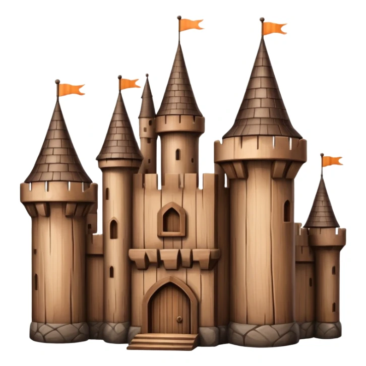wooden castle with towers sticker