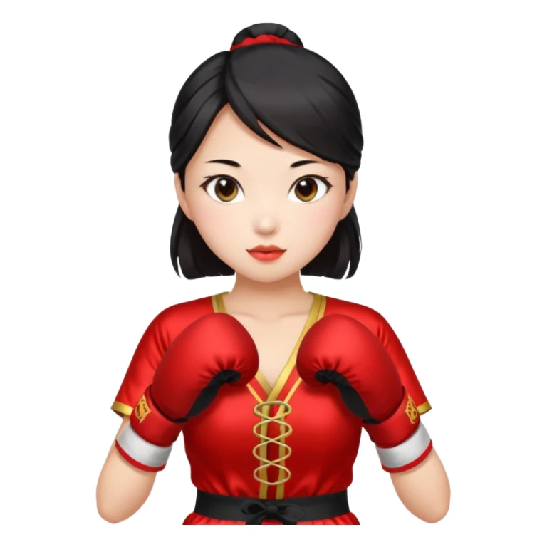 sexy chinese girl in traditional clothes boxing sticker