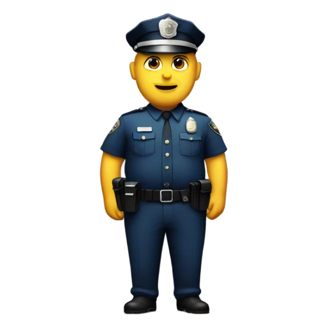 Policemen with big belly sticker