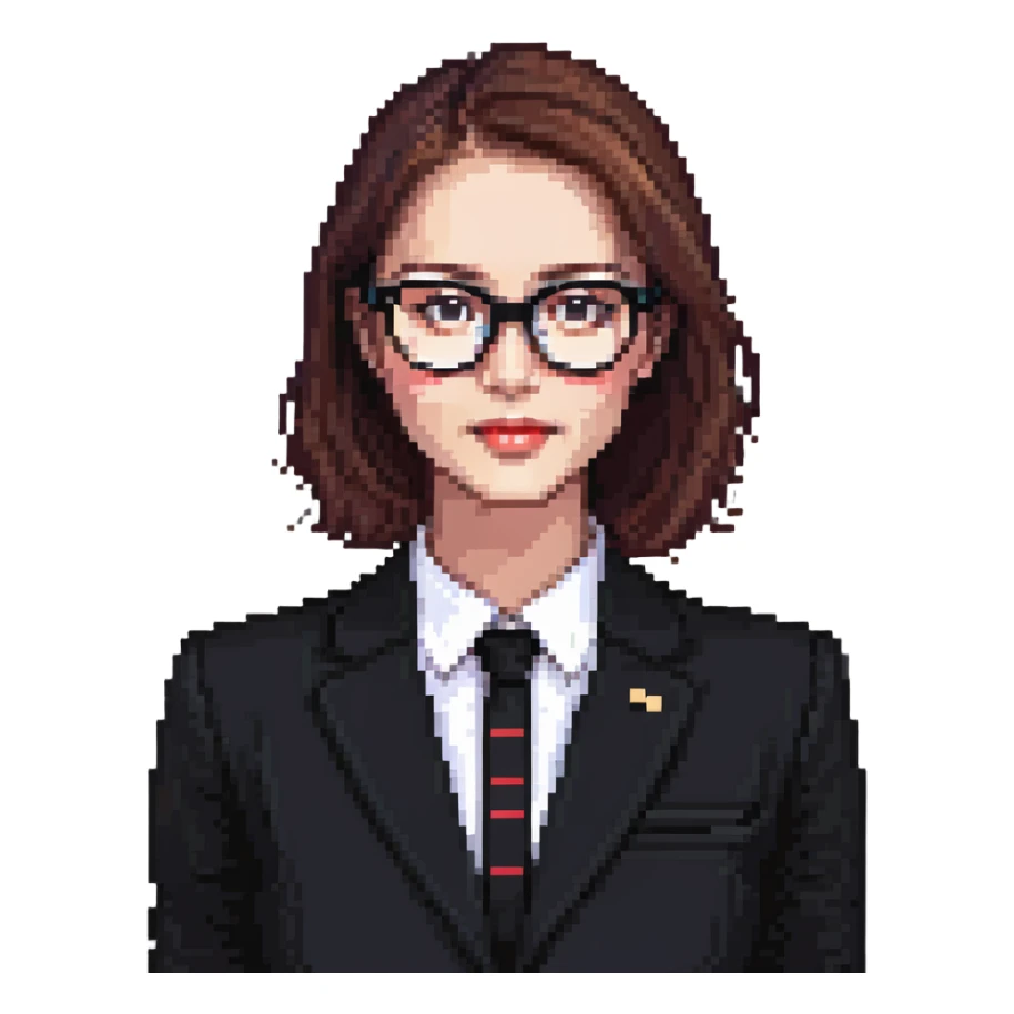business lady with black rimmed glasses sticker