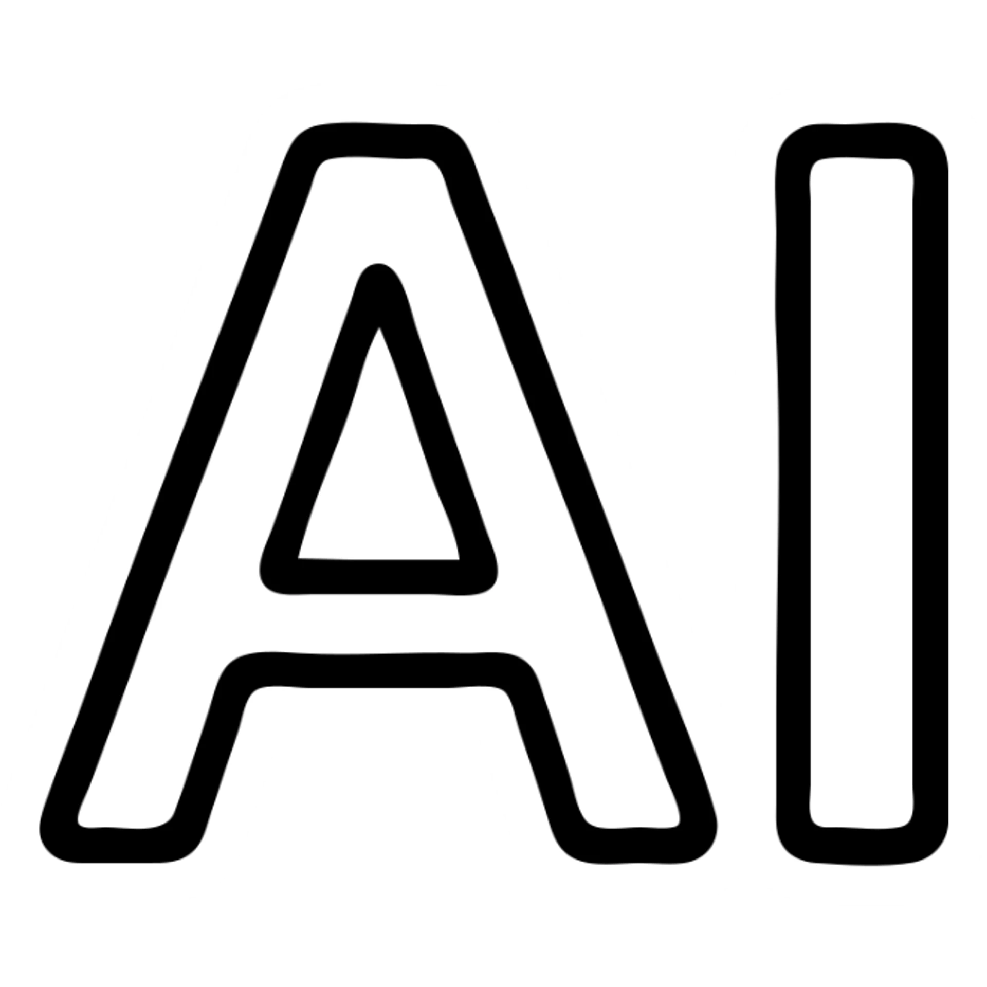 letters A and I together, corporate icon style, faint glow effect, clean lines, no background, minimalistic corporate icon sticker