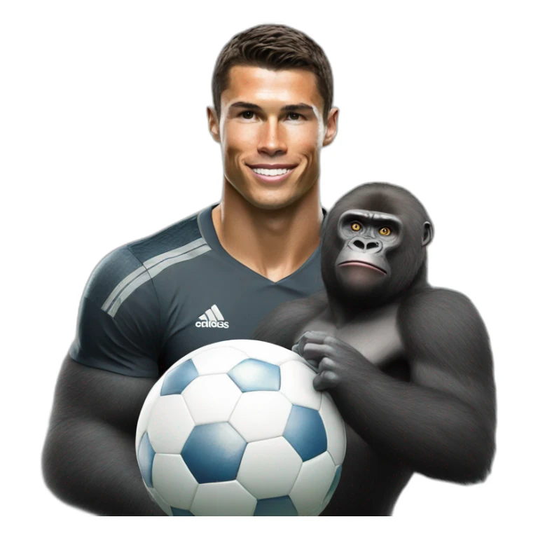 Gorilla meeting Cristiano Ronaldo sticker