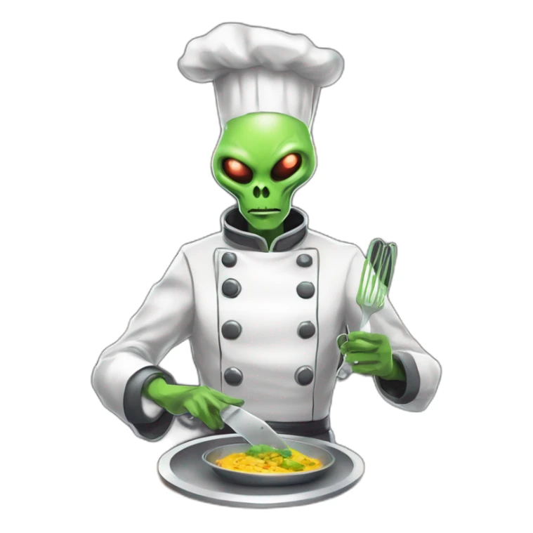 alien chef scifi roguelike rpg style inspired by slay the spire digital art sticker