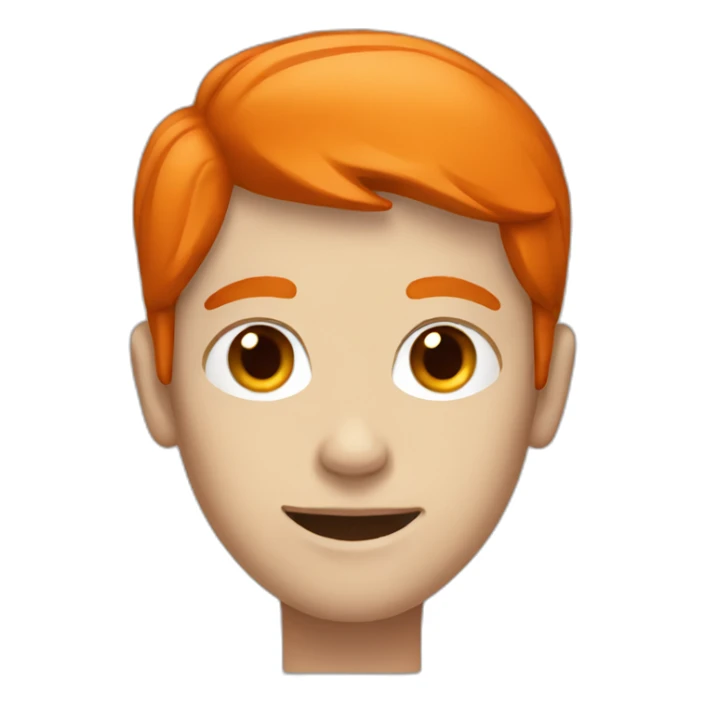 male white tween with dark orange hair sticker