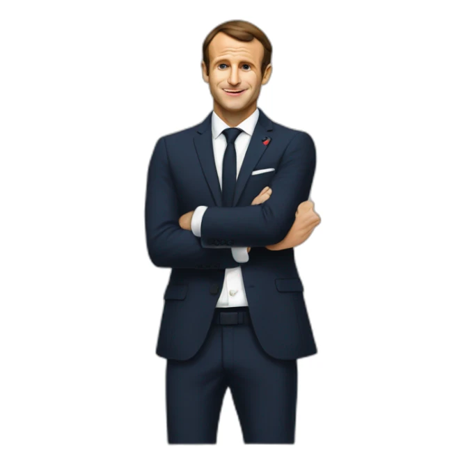 macron qui fait un doigt d’honneur sticker