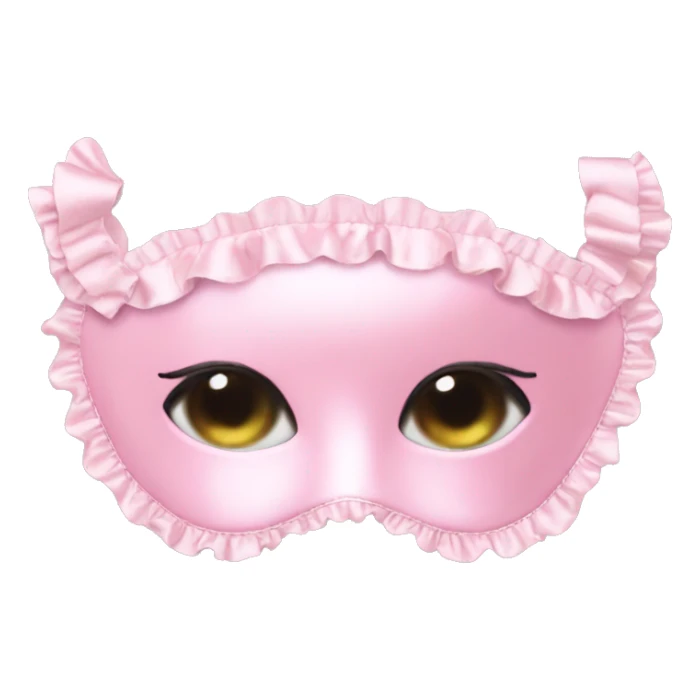 Light pink Frilly satin sleep mask no eyes sticker