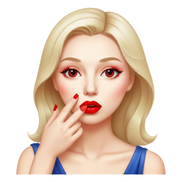 Lady wiping her kiss sticker