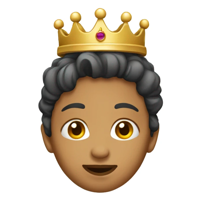 female face emoji with a lopsided crown sticker