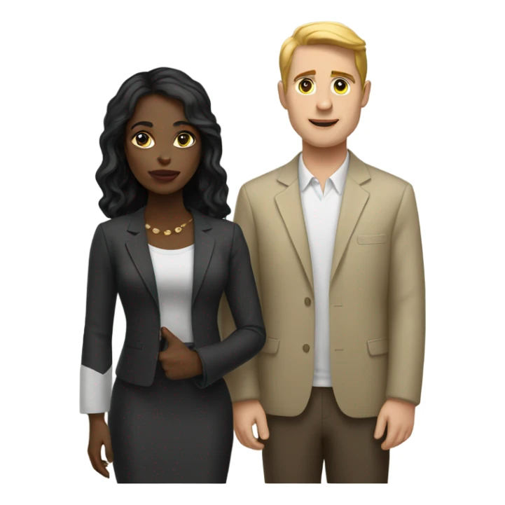 Black woman and white man sticker