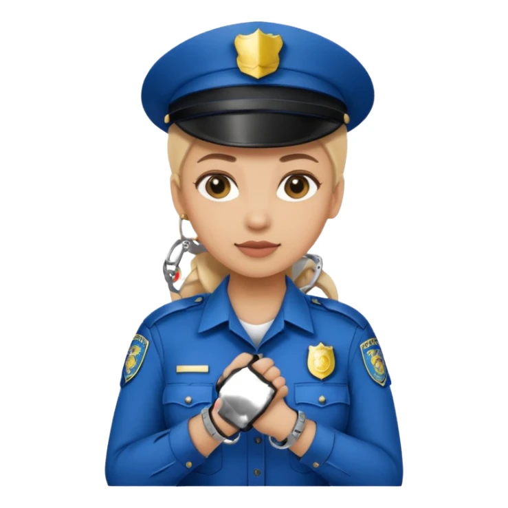 police woman hand cuffs one hand sticker