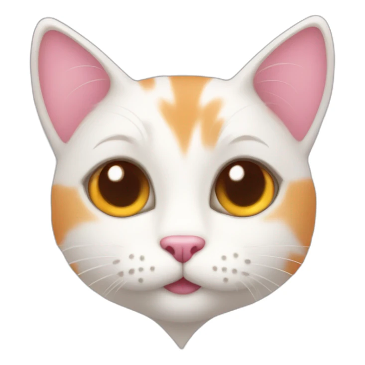 white orange cat cute with a small brown eyes and pink heart necklace sticker