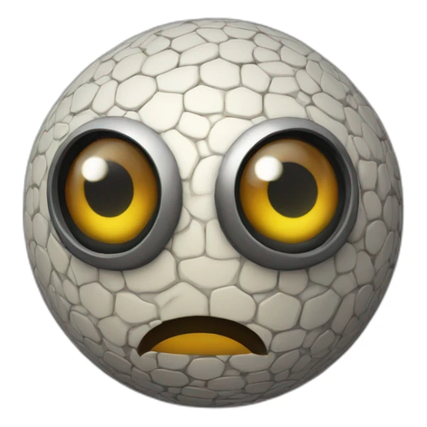 3d sphere with a cartoon futuristic skin texture with big kind eyes sticker