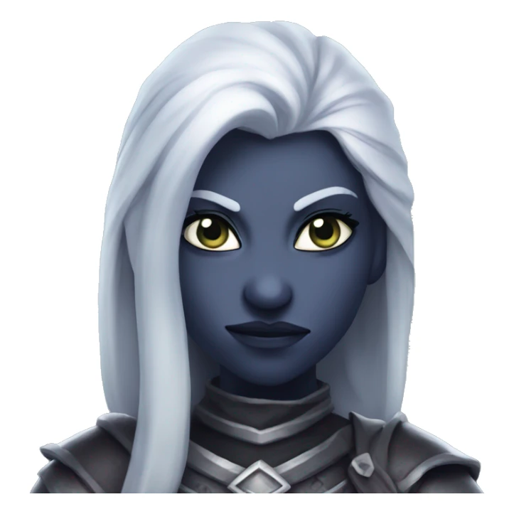 Female drow paladin smirking angry sticker