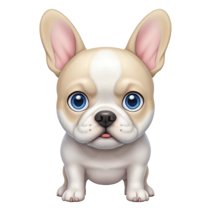 White French bulldog with blue eyes sticker