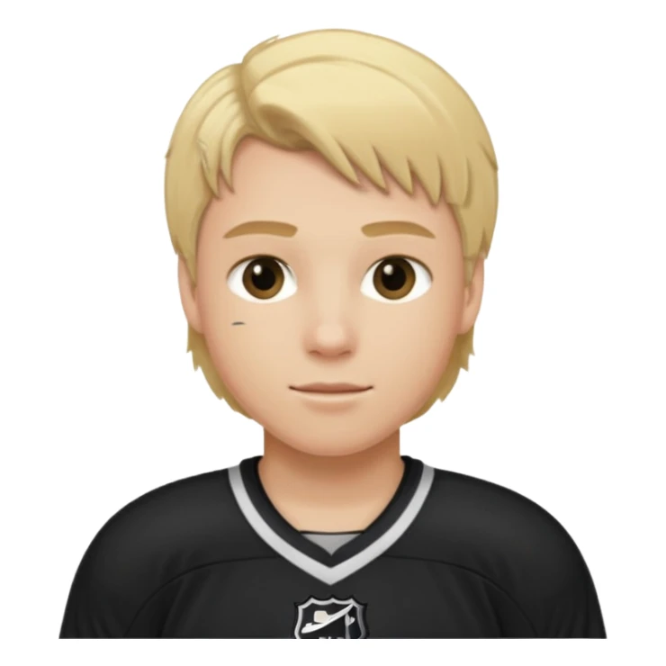hockey player blonde hair black outfit sticker