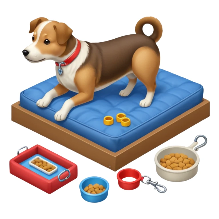 Goals:
1) Isometric view
2) Physically realistic portrayed in a way that would be expected to the average person
3) Avoid anything that could be considered offensive, even 2%

---
Now generate an image to represent a list to buy items for a new dog. sticker