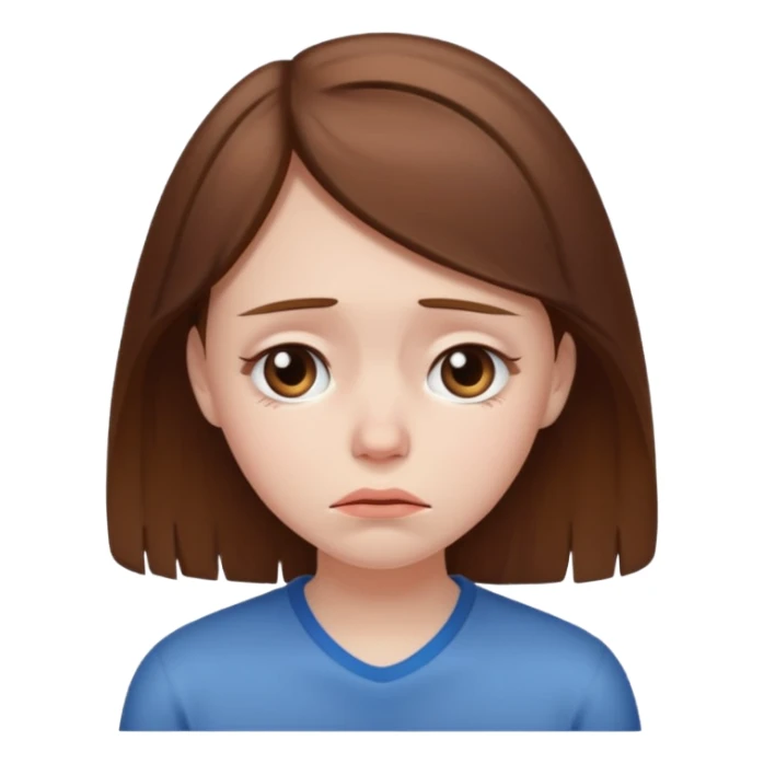 Sad brown hair girl sticker