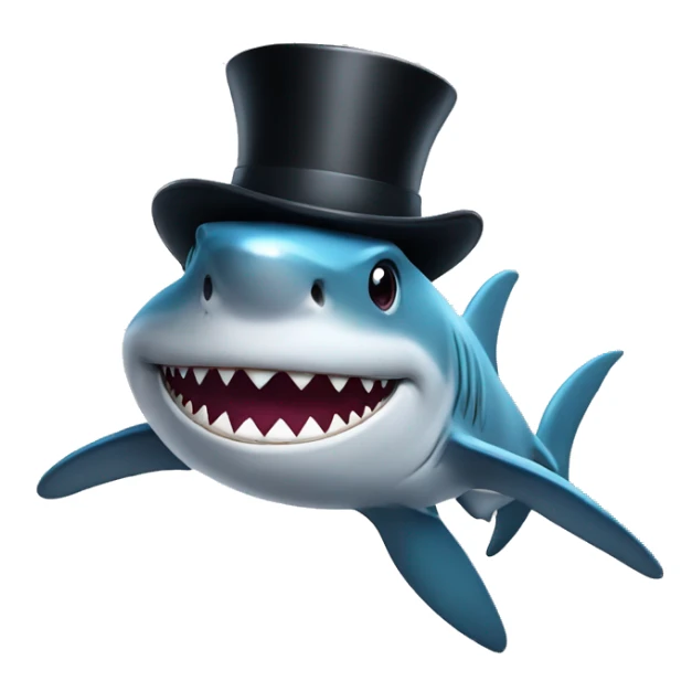 Shark with a top hat sticker