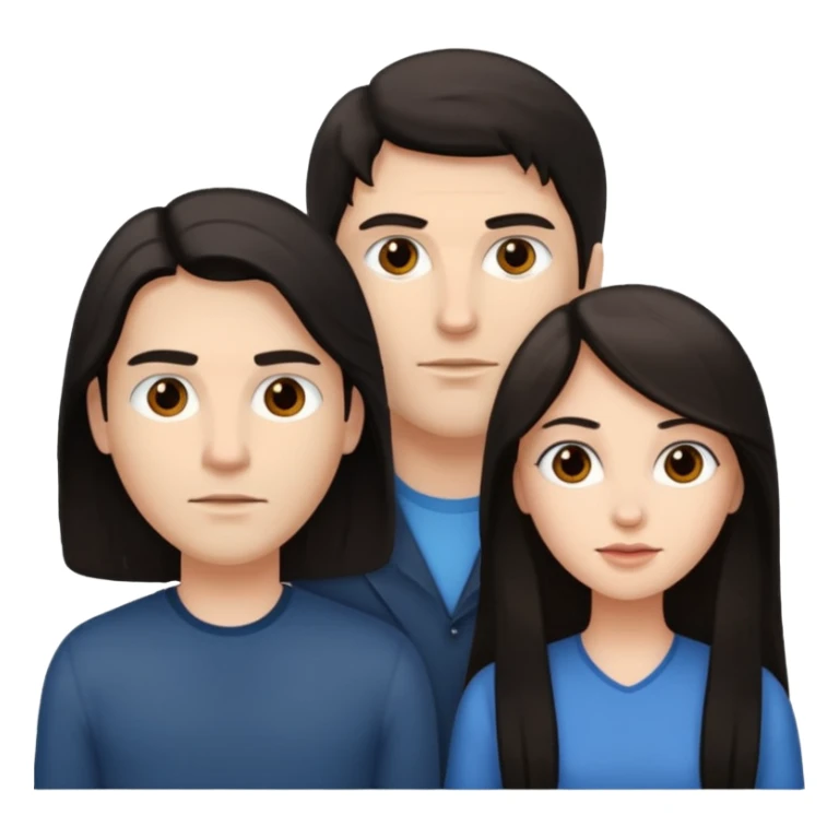 White Man with dark hair facing white woman with long dark hair sticker