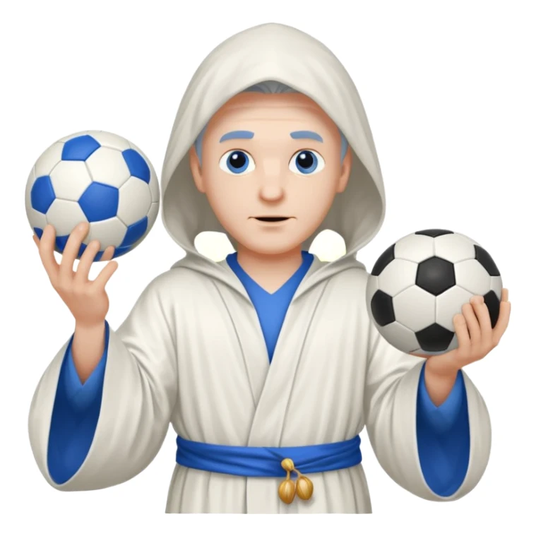 create white wizard with blue football ball sticker