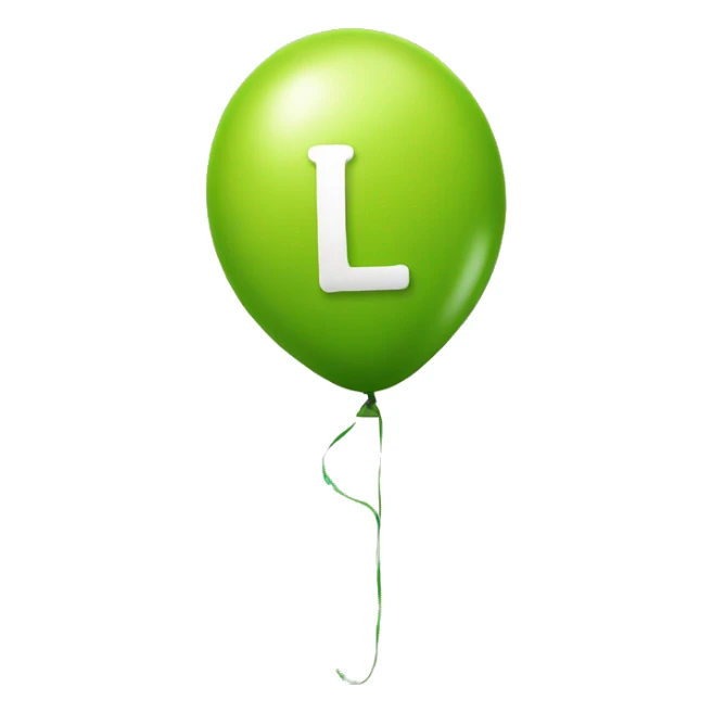The letter "L" in the form of a balloon sticker
