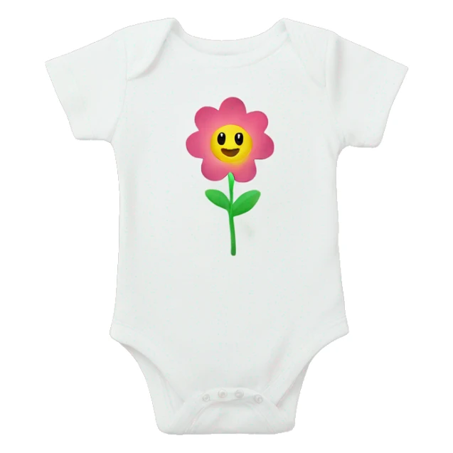 Baby onesie with flower on the front  sticker