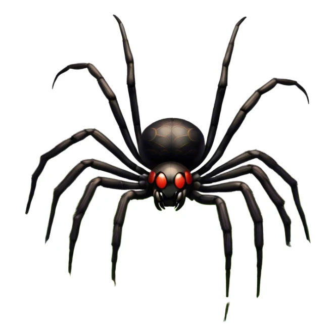 Huge spider sitting on grass with flowers, surrounded by a lush meadow. Detailed legs and body, with soft natural lighting enhancing its texture. Calm, serene background with vibrant greenery and a clear sky. Transparent background. sticker