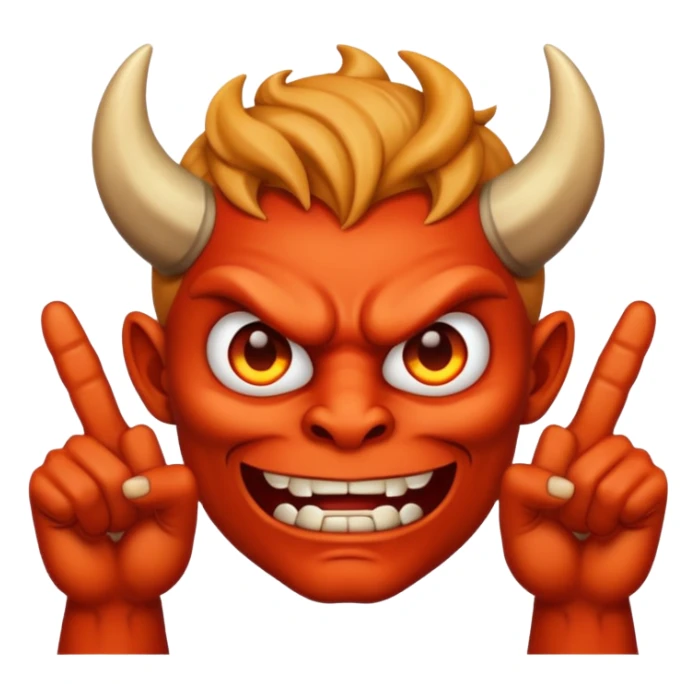 A demon with 2 hands and the hands are middle fingers sticker