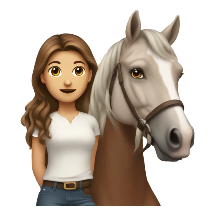 Girl with brown hair on a horse sticker