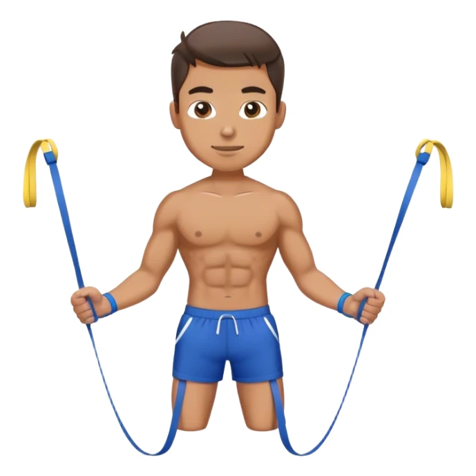 fit man with blue shorts resistance bands exercises sticker
