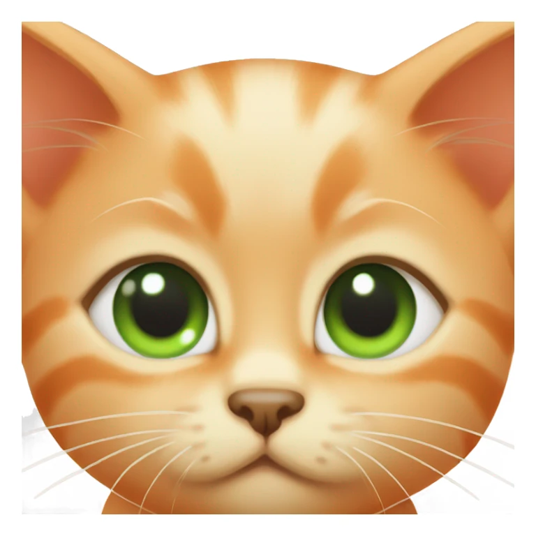 orange kitten with green eyes sticker