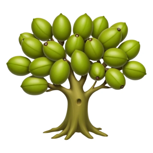 Una rama alargada de olivo con varias aceitunas verdes sticker