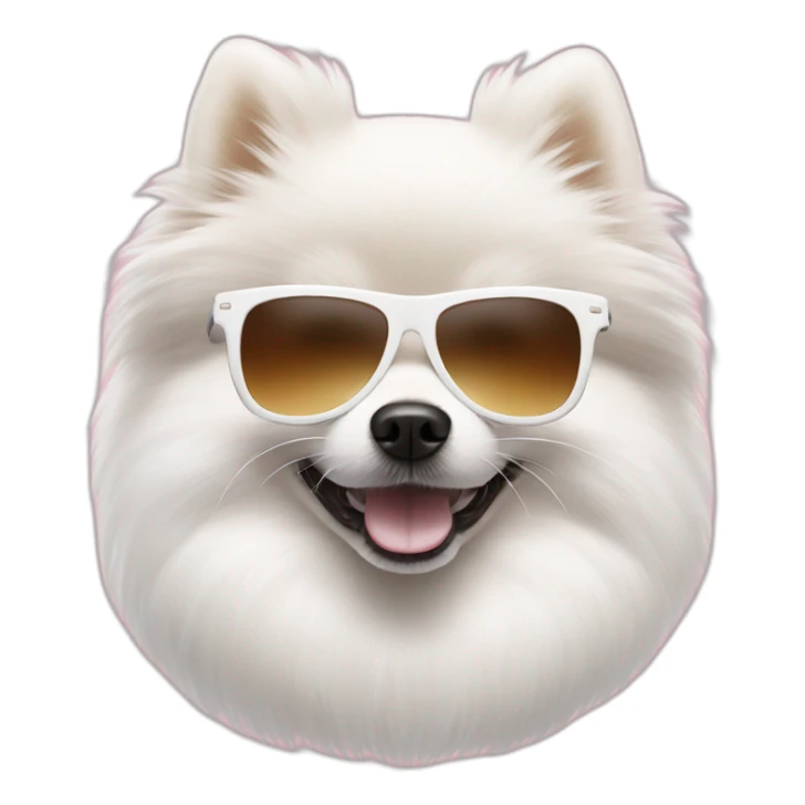 White pomeranian with sunglasses sticker