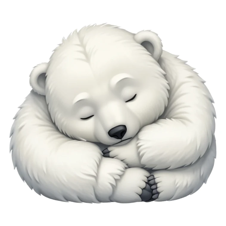 baby polar bear curled up asleep sticker