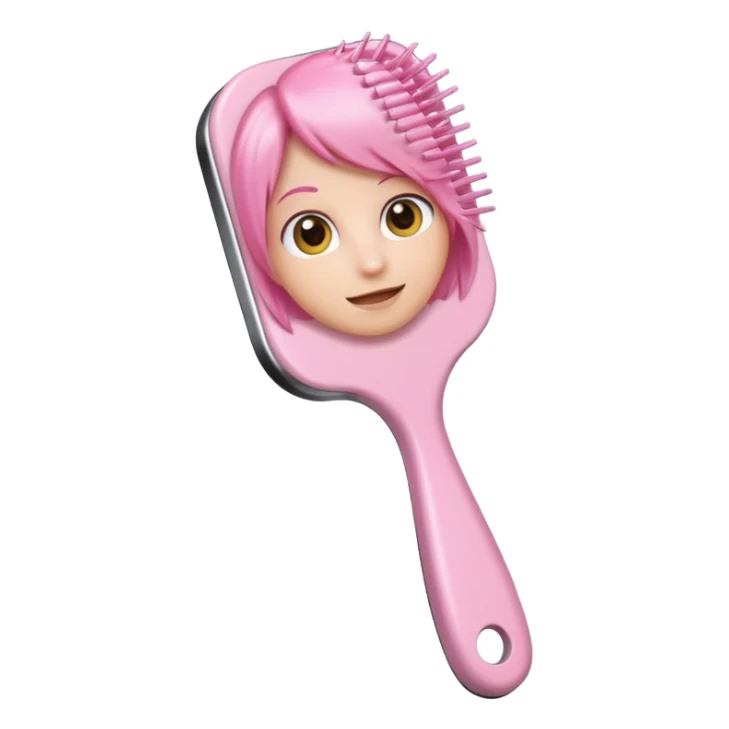 light pink hairbrush apple emoji style variation 2 sticker