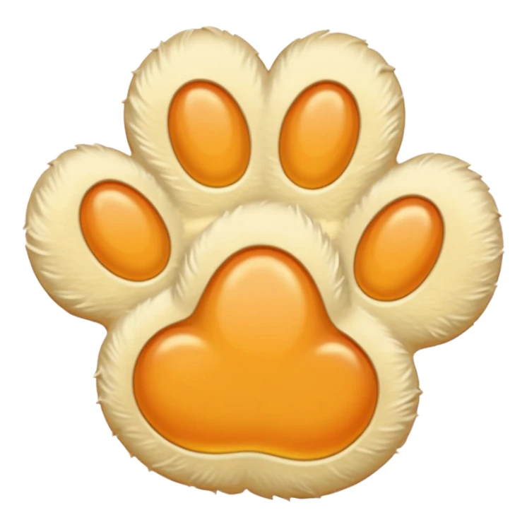 a very light pale pastel yellow-orange pawprint sticker