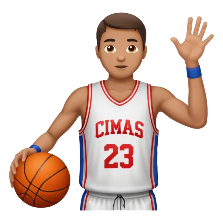 A man with a basketball, shooting it sticker