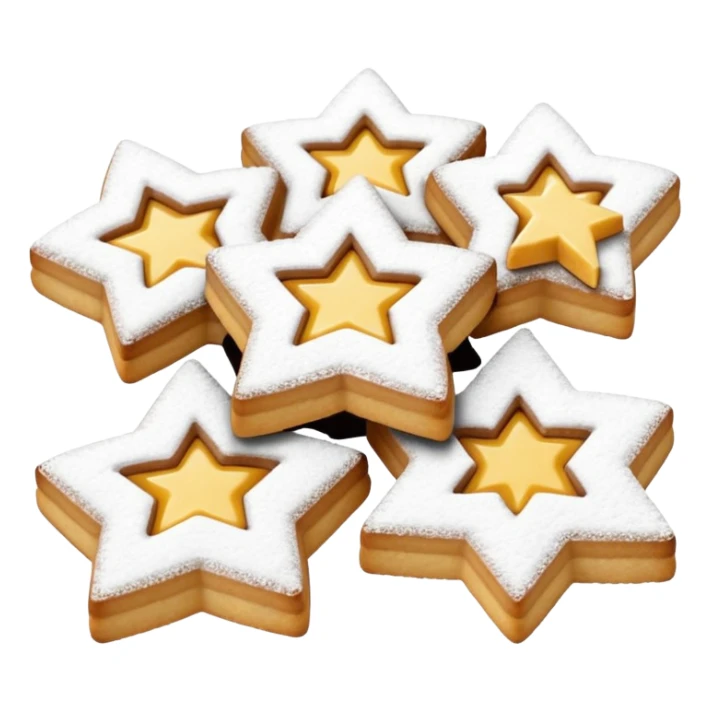 Linzer cookies with a star in the center sticker