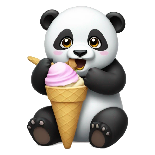 Panda eating ice cream sticker