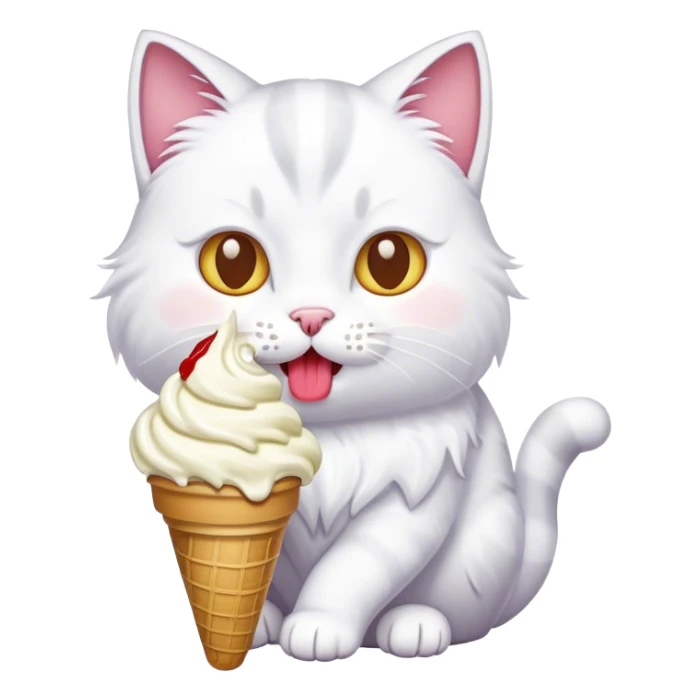 Cat eat ice cream sticker