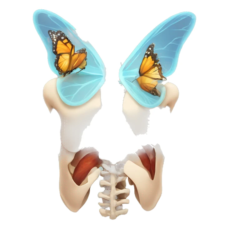 x-ray with butterflies in the stomach  sticker